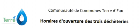 Nouveaux horaires de la déchetterie